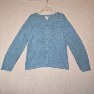 Pendleton Portland Womens XL Blue Knit Button Front Cardigan Sweater Vtg *read*